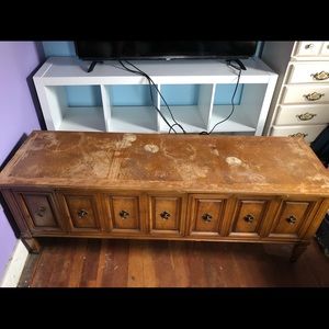 Wooden storage bench